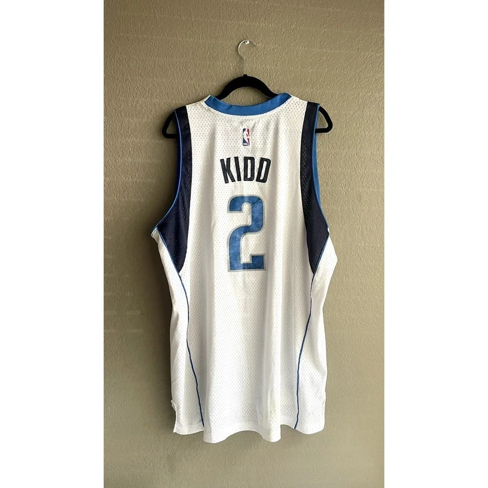 Adidas Dallas Mavericks Jason Kidd #2 White Blue Jersey Large XL‎